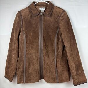 Vtg Bagatelle Women’s Leather Jacket Blazer Large Cognac Leather Suede Western